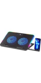 Resim CetKing Mila Serisi M2 R-Type Rgb Işıklı, 2 Büyük Fan, Telefon Standı,2 USB Notebook Soğutucu Stand 