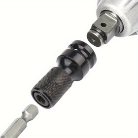Resim 1 adet Elektrikli Anahtar Matkap Chuck, Elektrikli Anahtar Dönüştürme Başlığı, Dönüştürme Başlığı Kapak, Hex Başlığı, 1/2 Dönüş 1/4 Genişletme Bit Dönüştürme Başlığı 