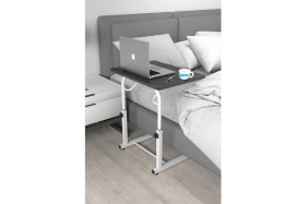 Resim Depolife Eğim Yükseklik Ayarlı Laptop Sehpası Kahvaltı Ders Çalışma Bilgisayar Ofis Yemek Masası Metal Ayak 