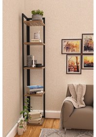 Resim Tiryakiaksesuar Tiryaki Aksesuar Köşe Kitaplık Aksesuar Rafı Ceviz 