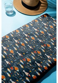 Resim Dijital Baskı Plaj Deniz Havlusu Balık Desenli Peştamal Hvl0070 Renkli 