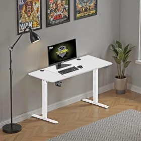 Resim Mobilya Gaming Maestro-X Yükseklik Ayarlı Oyuncu Masası - Beyaz 140X72-117X60 cm 