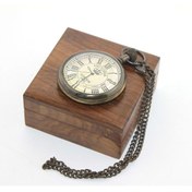 Resim keyfimshop Ahşap Kutulu Pirinç Kolye Köstekli Saat-2 