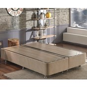 Resim Niron Yatak Niron Ela Baza -200x200 Cm Çift Kişilik Sandıklı Sütlü Kahve Kumaş Baza Silinebilir Soho Kumaş 