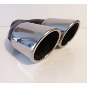 Resim 76 Mm. Çiftli Önü Kesik Eşit Paslanmaz Krom Dual Egzoz Eksoz Ucu 