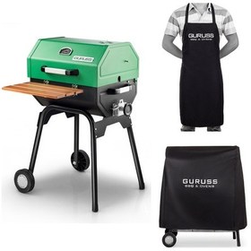 Resim Guruss Cg-050 Kömürlü Barbekü Mangal + Önlük + Kılıf Yeşil Model:grs29 