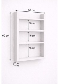 Resim 4'lü Duvar Rafı-mutfak-çok Amaçlı Raf-beyaz 60x50x10 Beyaz 