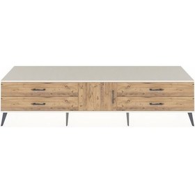 Resim Hyperion Tv Ünitesi Tek Raflı 4 Çekmeceli Tek Kapaklı 220x44x51 Aytaşı-çam Atlas Çam/atlas Çam - Aytası 