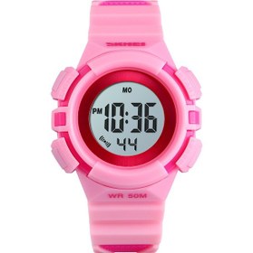 Resim Aubyhe Skmeı 1485 Dijital Saat - 50m Su Geçirmez, Gece Işığı, Alarm, Kronometre, Hafta/tarih Gösterimi, Pembe Unisex Spor Kol Saati Çok Renkli 