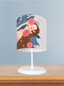 Resim Mekta Home Bebek Ve Çocuk Odası Çiçekli Prenses Kız Desenli Abajur 