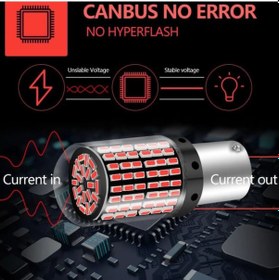 Resim Carub Ampul 12v 93 144 Led Şeffaf Oto Geri Vites Ampulü Fren Stop Lambası Tek Duy Kırmızı Br0404021 