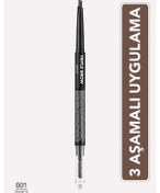 Resim Flormar Triple Brow Kaş Pudrası ve Fırça İçeren Kaş Kalemi 001 Brunette 