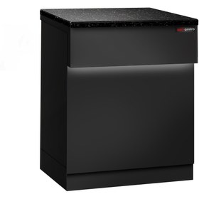 Resim Kasa Bankosu TORONTO - 600mm - Siyah Ön Panel - Siyah Granit Çalışma Tezgahı 