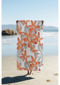 Resim Dijital Baskı Plaj Deniz Havlusu Çiçek Desenli Peştamal Hvl0092 Renkli 