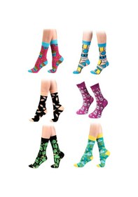 Resim Ozzy Socks 6'lı Organik Pamuklu Dikişsiz Kadın Çok Renkli Desenli Çorap Çok Renkli 