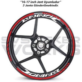 Resim Bajaj Dominar Jant Sticker Dış Ve İç Set Sticker Jant Şeridi Kırmızı 