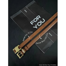Resim Fiori 2'li 2 cm Yazılı Tokalı Köprülü Kadın Kemer, Pantolon Kemeri, Ceket Kemeri, Elbise Kemeri, Gömlek Kemeri 