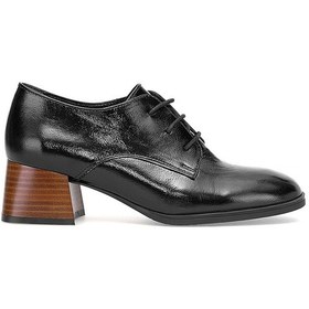 Resim Mammamia D25ka-1545 Kadın Hakiki Rugan Deri Klasik Topuklu Ayakkabı Siyah Siyah 