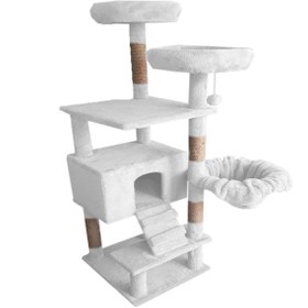 Resim Katlı Kedi Evi Ve Oyun Alanı 