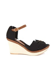 Resim Fox Shoes Siyah Kadın Dolgu Topuklu Ayakkabı 9674040505 