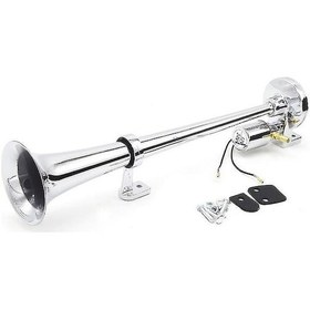 Resim Youmex Tek Borulu Krom Elektrikli Korniş, 150db Ses Gücü, 12v/24v Evrensel Kullanım, Tren Ve Kamyonlar İçin 