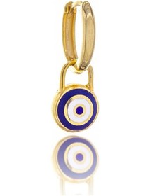 Resim Nazar Boncuğu Gümüş Küpe-345 Gold 