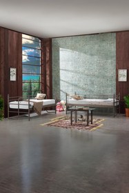 Resim Unimet Armas Genç Çocuk Yatak Odası Metal Ranza Ve Karyola 90x200 Kahverengi (AHŞAP LATALI) 