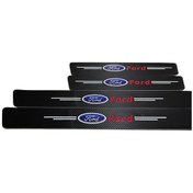 Resim Ford Logolu Uyumlu Karbon Kapı Eşiği Koruyucu Bant Folyo 4'lü Set 
