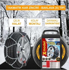 Resim Oto Lastik Kar Zinciri 215/45/r18 X Tipi Binek Suv Takmatik Kolay Montaj 