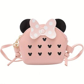 Resim Minnie Mouse Mini Crossbody Çanta - Sevimli Pembe Omuz Çantası ile Altın Zincir Askısı, Kızlar ve Erkekler için İdeal Hediye, Rahat Stil, Fermuar Kapatma, Eğlenceli Aksesuarlar | Minnie Mouse Tasarımı | Dayanıklı Fermuar Kapatma 