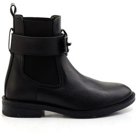 Resim Siyah Hakiki Deri Kadın Bot & Bootie K02724259003 Siyah 