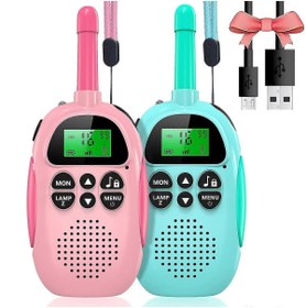 Resim RAYTENG Pembe -Mavi 3 Km Menzilli Işıklı Telsiz Wireless Walkie Talkie Bebek Telsizi - Çocuk Telsizi 