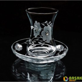 Resim Paşabahçe İnce Belli Gelincik Taşlı 12 Parça 6 Kişilik Çay Takımı 