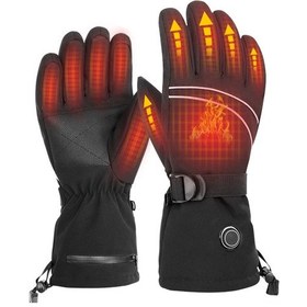 Resim Wezone Kışlık Şarj Edilebilir Isıtmalı Eldiven - Motosiklet Ve Kayak İçin Dokunmatik Uyumlu Siyah 