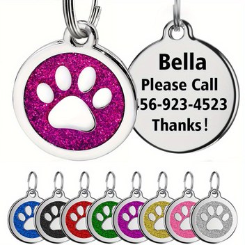 TSC 4 Adet 3d Krom Görünüm Kedi, Köpek Pati Etiket