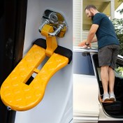 Resim 1 adet Katlanabilir Çatı Rafı Kilit Kapılar için - Dayanıklı Metal Yapı ile Kolay Erişim Araba Montajı Adımı, Tüm Araçlar için Uygun, Çatı Rafı Aksesuarı, Araç Kapı Adımı, Şık Metal Kaplama, Dayanıklı Malzeme 