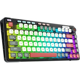 Resim Rampage Eira Transparan Hot Swap 2.4G + BT Wireless RGB Gasket Oil Switch Türkçe Q Pudding PBT Keycaps Mekanik Klavye 