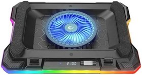 Resim Rampage S49 Cyclone Laptop Notebook Soğutucu Stand RGB Renkli Oyunculara Özel 2 USB Port 140mm Fan 14-19inç 