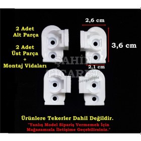 Resim Duşakabin Plastik Kapı Parçası Duşakabin Yedek Parça 2.1 x 2.6 x 3.6 CM Beyaz 