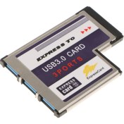 Resim Prettyia 3port Usb3.0 Express Kart Expresscard Pc Için Gizli 54MM Adaptör Bağlayıcı 