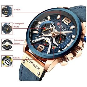 Resim Yingfu Curren M8329 Erkekler Günlük Spor Deri Saat Gül Mavisi, Çok Renkli Çok Renkli 