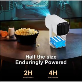 Resim Qifit 4K Kablosuz Projektör Ultra Hd 4 Saat Şarj Kapasitesi 300 ANSI Wifi 6 Bluetooth 5.2Uzaktan Kumandalı 