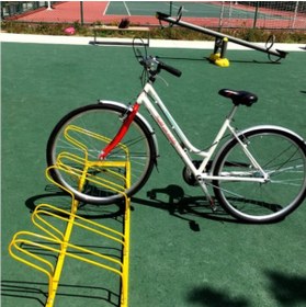 Resim Abronya Boyalı - Bisiklet Park Yeri Beşli , Park Demiri 