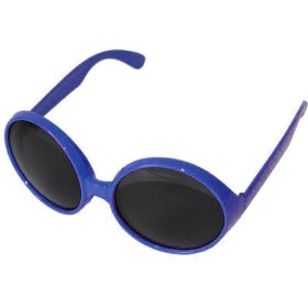 Resim Yuvarlak Yeşilçam 80 Li 90 Lı Yıllar Parti Gözlüğü Retro Mavi Renk 