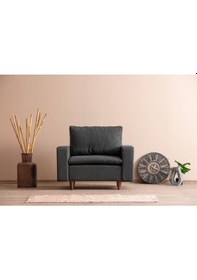 Resim Lungo Modüler Berjer - Koyu Gri Keten Koyu Gri 