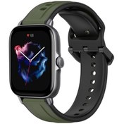 Resim Sones Amazfit Gts 3 20mm Dışbükey Döngü İki Renkli Silikon Saat Kordonu 