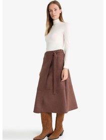 Resim Defacto Wrap Süet Midi Etek G1109ax25aubn539 Kahve 