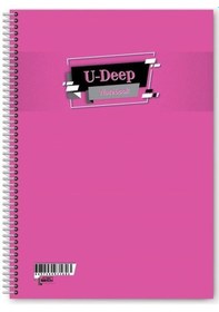 Resim U-deep Pp Kapak Spiralli A4 72 Yaprak Kareli Defter 12'li Paket 