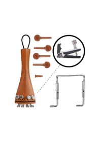 Resim Midex Vca Pack-2 Set Keman İçin Kahve Şimşir Ağacı Aksesuar Seti Çenelik Kuyruk Burgu Fix Kuyruk Pimi 