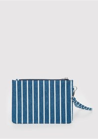 Resim Mavi - Çizgili Denim El Çantası 1913943-25768 Lacivert 